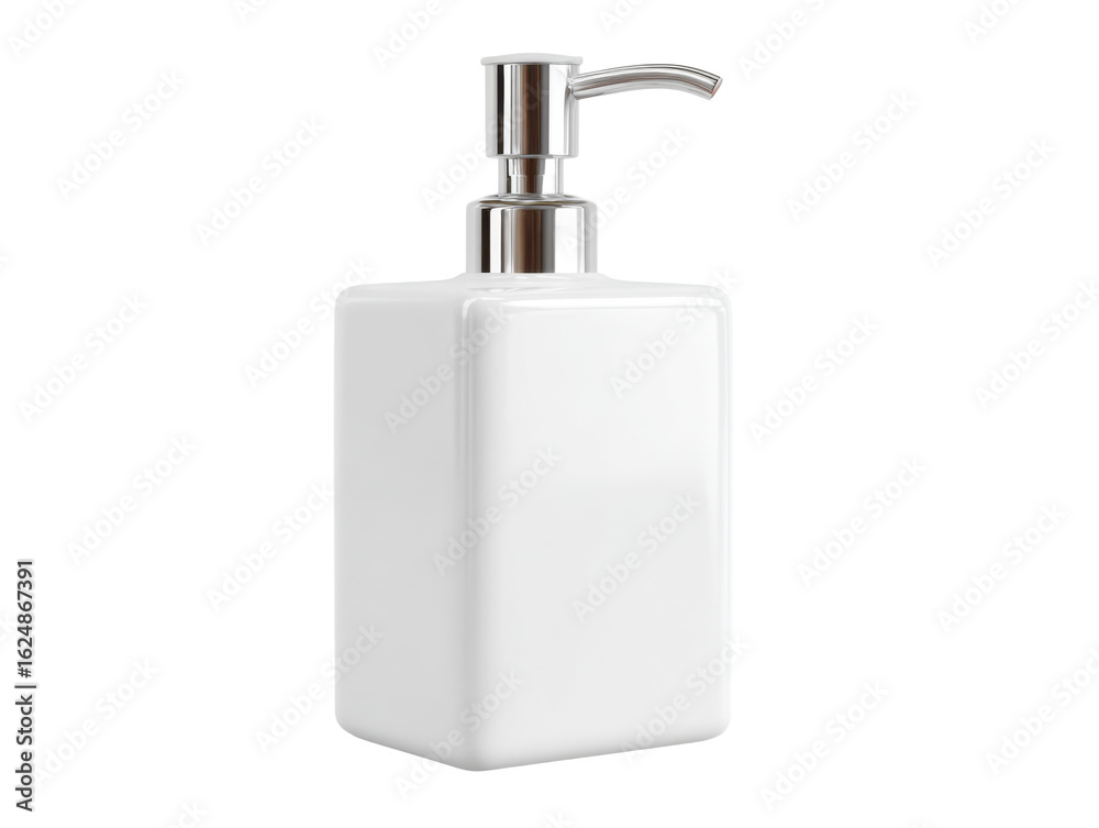 Obraz premium Indoor photography of a stylish soap dispenser for modern baths. Isolated on transparent background, png.