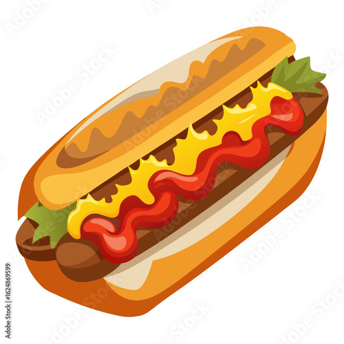 hot dog with mustard