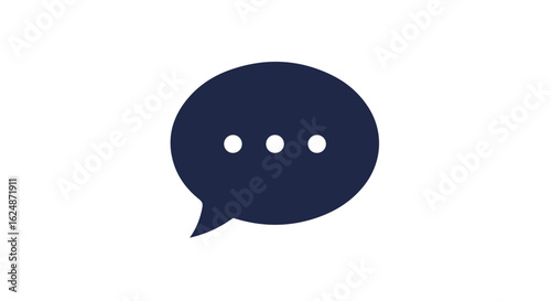 Speech bubble with ellipsis on clean white background for messages
