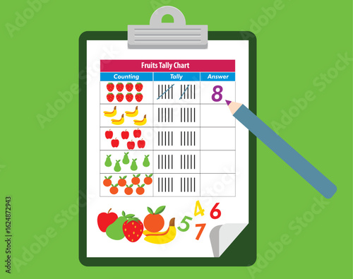 Fruits Tally Activity Chart