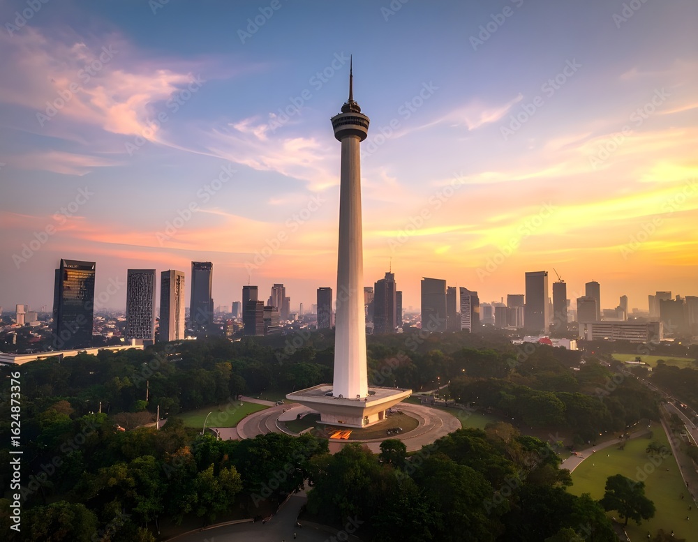 Obraz premium berlin skyline at sunset