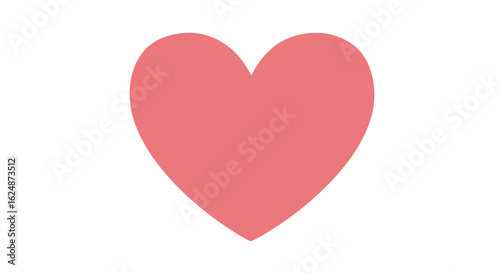 Red heart on white, symbolizing love or health, centered, no background