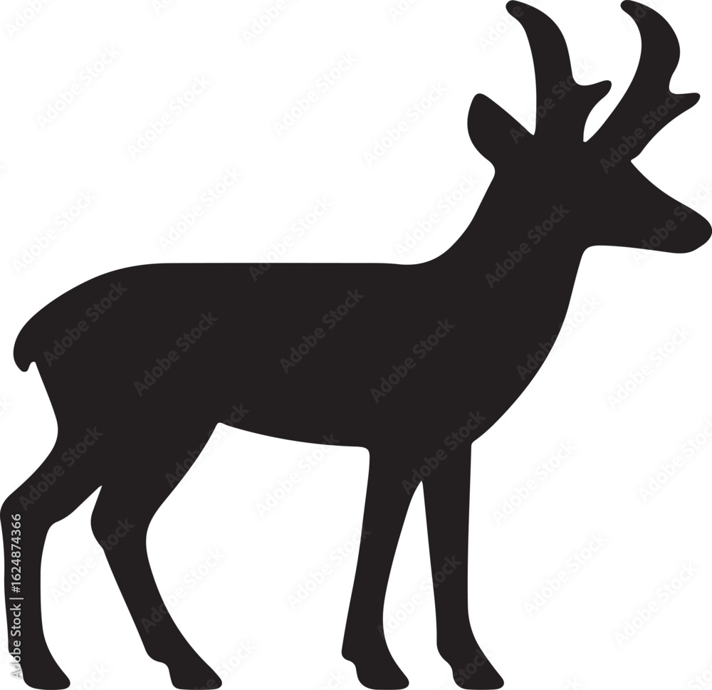 Fototapeta premium Majestic pronghorn antelope in a natural landscape vector illustration