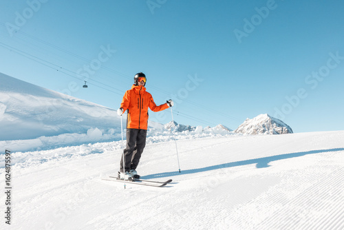 Skiing Action Shot in Lech Austria