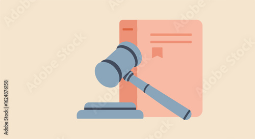 Gavel strikes next to a document for legal, court, or auction use