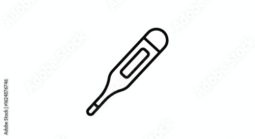 Thermometer icon on white background. A medical tool for measuring fever