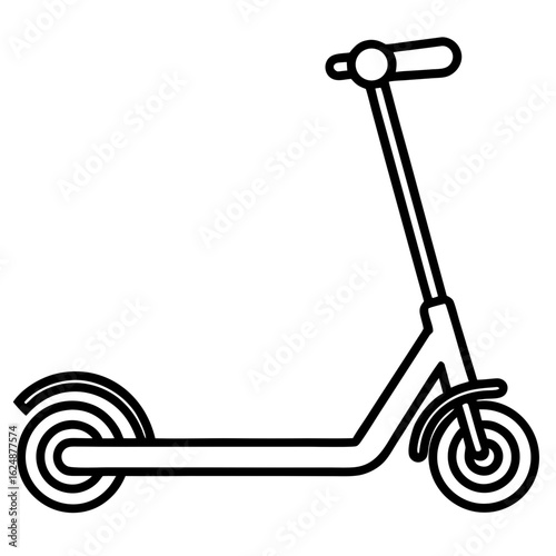 Electric Scooter Icon – Minimalist Line Art Vector Design