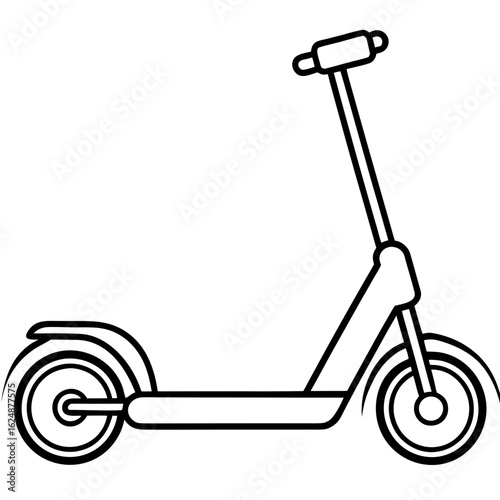 Electric Scooter Icon – Minimalist Line Art Vector Design