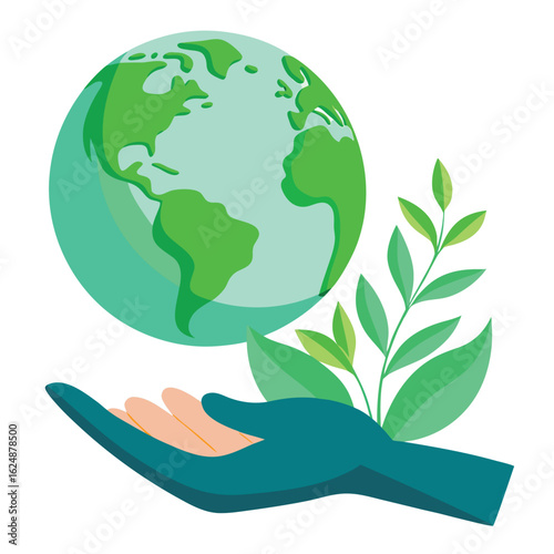 environmental protection save the planet Earth eco friendly go green vector