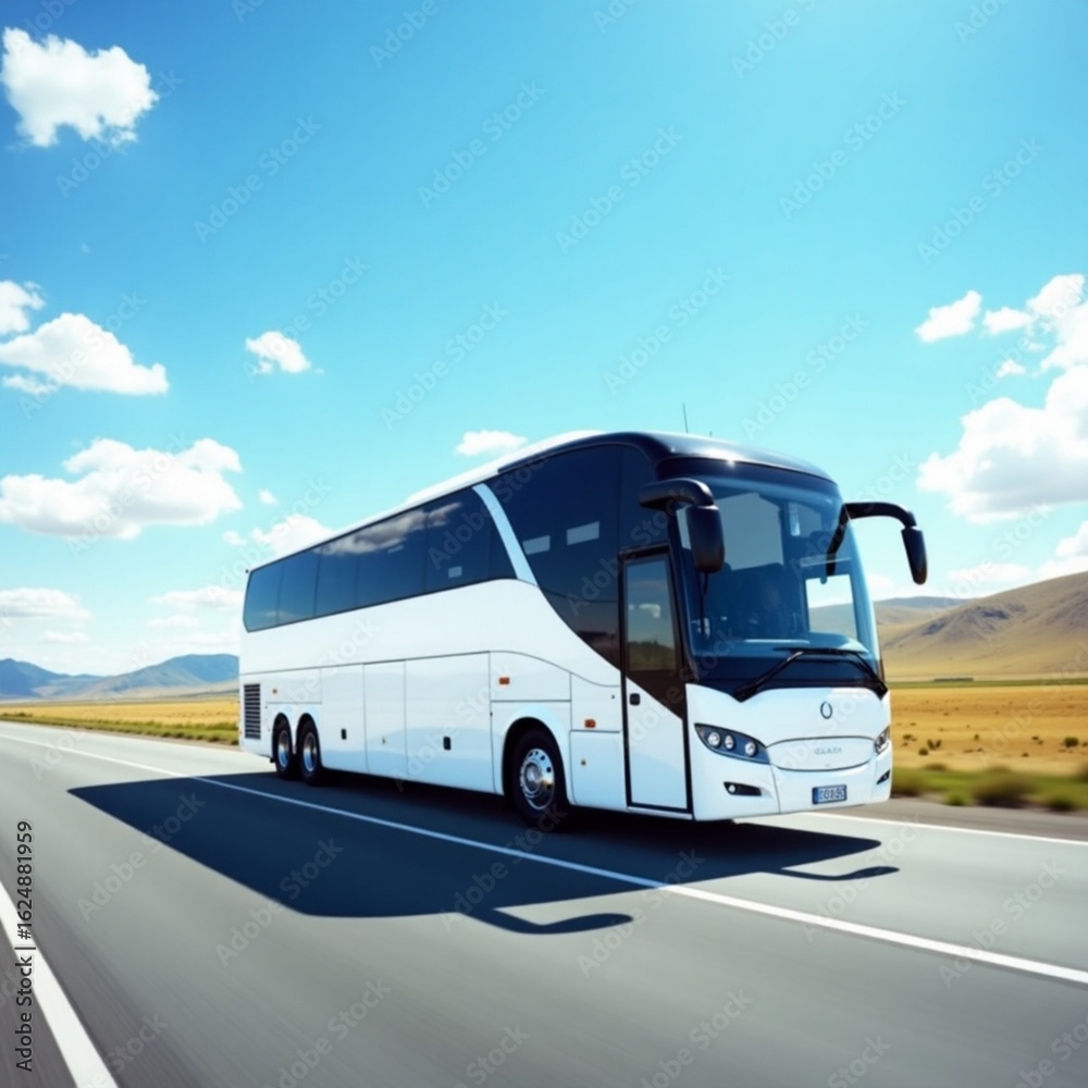 Naklejka premium bus on the road