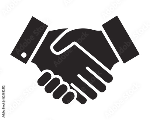 business agreement handshake,handshake  icon black silhouette vector on white background