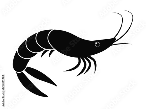 shrimp icon,shrimp black silhouette vector on white background