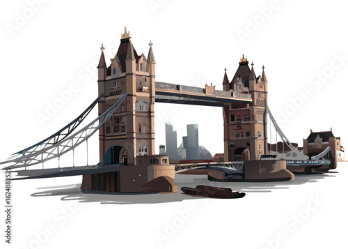 tower bridge in london color drawing realistic  with vector eps