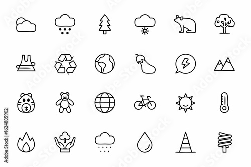 A powerful icon set focused on climate issues and global environmental impact. Great for climate awareness, policy reports, and educational platforms