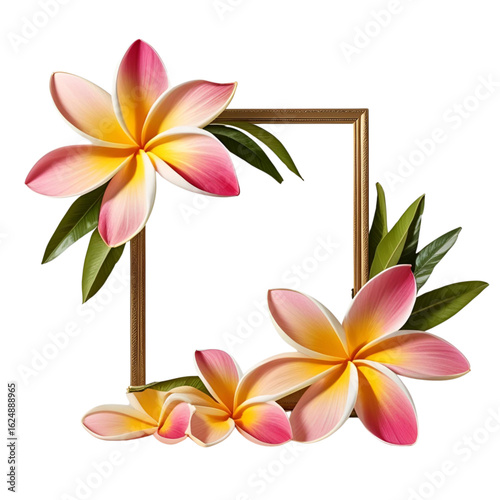 frangipani flower on white background