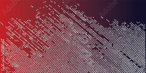 Halftone dots red and blue color pattern gradient grunge texture background. Dot pop art comic sport style vector illustration. grunge vector dots