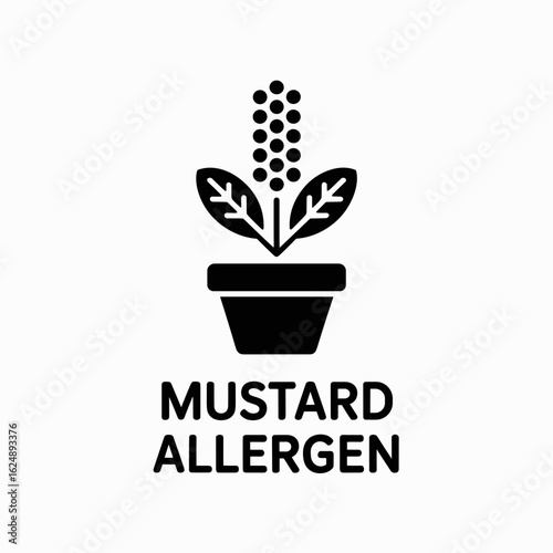 Mustard Allergen Icon – Food Label Vector Symbol