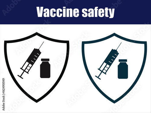 Shield icons representing vaccine safety and protection