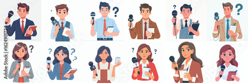 The Voice of the News: A Set of Illustrations of Professional Journalists and Reporters