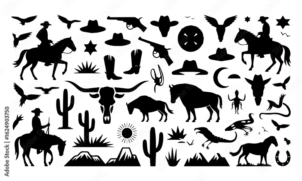 Fototapeta premium animals silhouettes collection