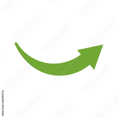 Free Download Green Curved Arrow Icon Upward Trending UI Element - GFXLoad