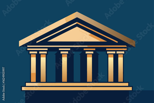 stylized greek roof and pediment design  .eps