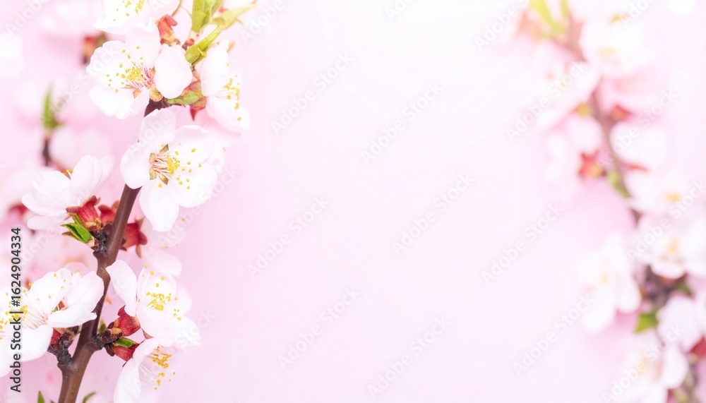 Spring Plum Blossom Floral Frame Background Spring Plum Blossom Floral Frame Background