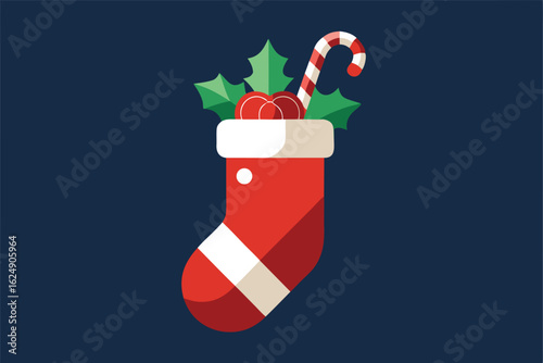 traditional red and white christmas stocking fill.eps