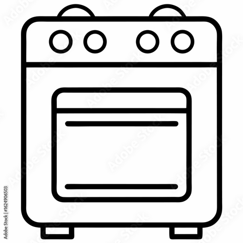 vector illustration of a stove
