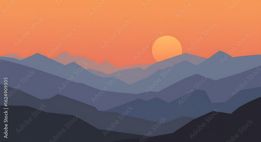 Fototapeta premium Misty morning clouds drift over a serene mountain landscape at sunrise
