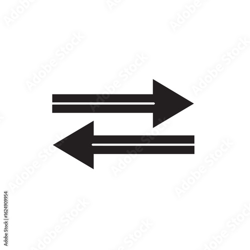 Vector art of two opposing arrows indicating exchange or transfer