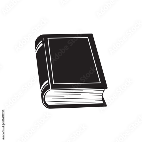 Vector art of black closed hardcover book isolated on white background