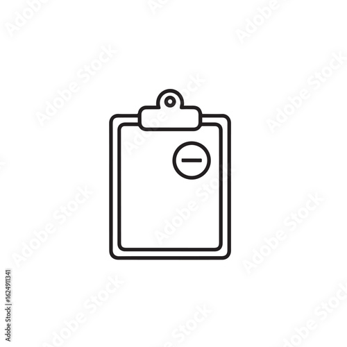 Vector art of clipboard with minus symbol icon