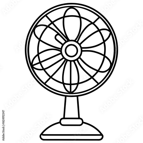 Retro fan – standing electric fan outline