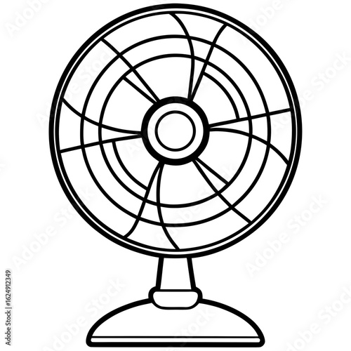 Retro fan – standing electric fan outline