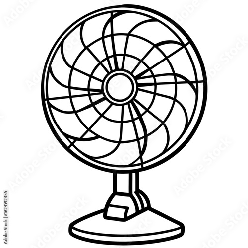 Retro fan – standing electric fan outline