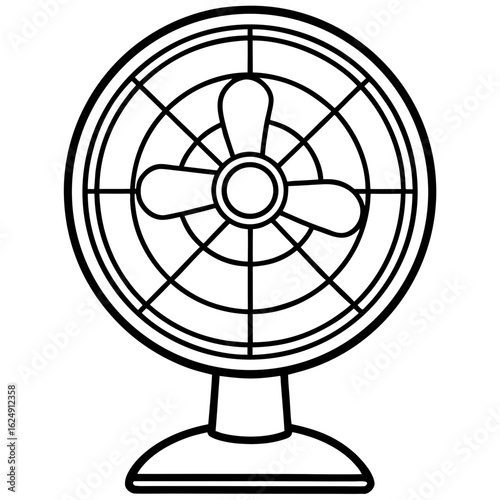 Retro fan – standing electric fan outline