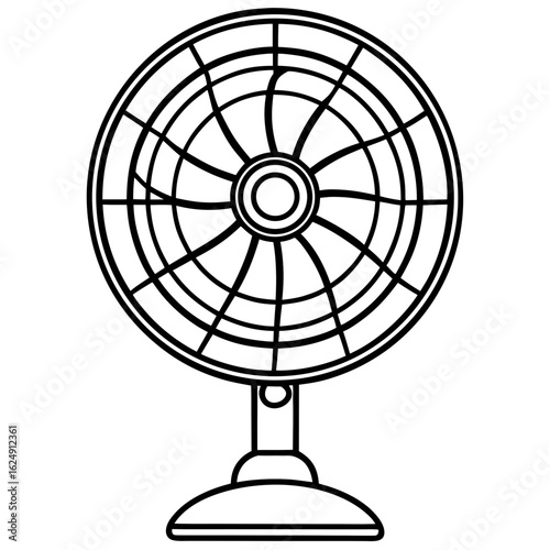 Retro fan – standing electric fan outline