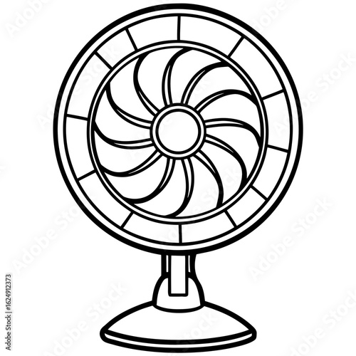 Retro fan – standing electric fan outline