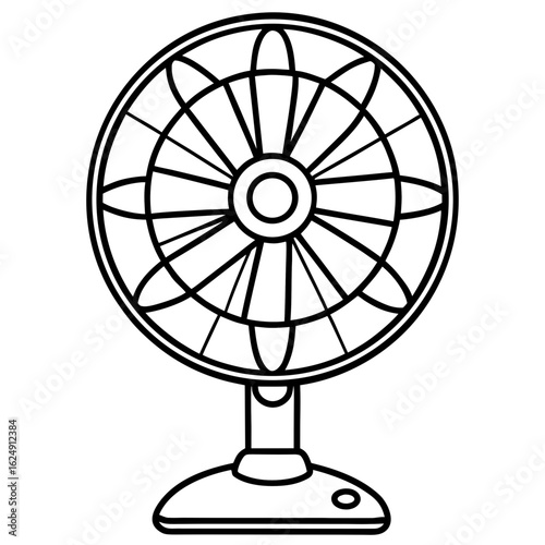 Retro fan – standing electric fan outline