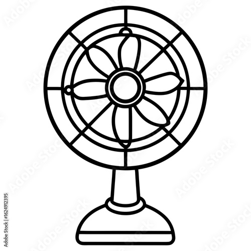 Retro fan – standing electric fan outline