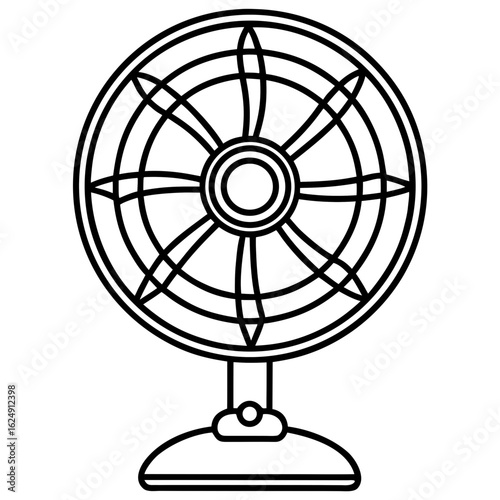 Retro fan – standing electric fan outline