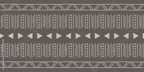 Hand drawn Batik seamless pattern. Geometric abstract illustration, Ethnic wallpaper. Tribal vector texture. Aztec style. Folk embroidery. Indian art, Scandinavian, African rug and tile.
