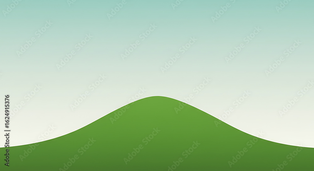 Obraz premium Green Hill Silhouette Against a Gradient Sky.