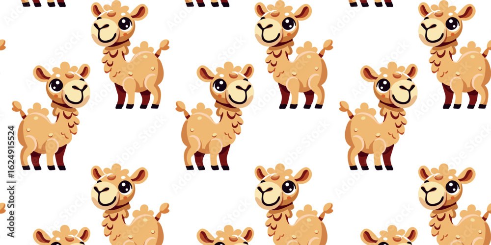 Fototapeta premium vector illustration of a kids’ seamless camel pattern