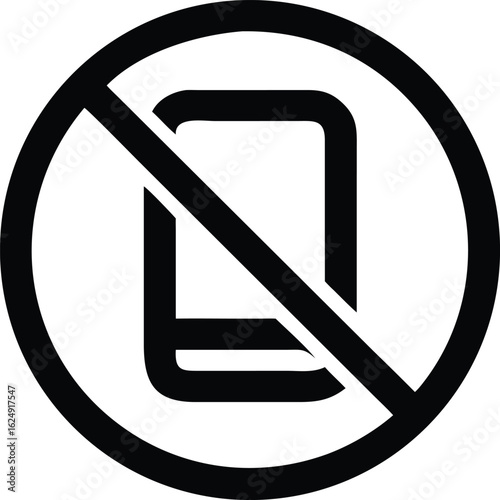 no mobile symbol silhouette vector icon style 