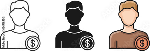 Find financial advisor icon investment planning money guide