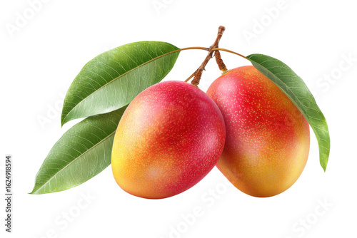 Outdoor mango harvesting aerial fruit photography in tropical farm. Isolated on transparent background, png.