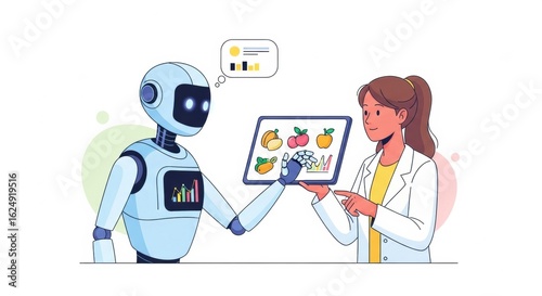 Advancements in healthcare technology involving artificial intelligence analysis and human health
