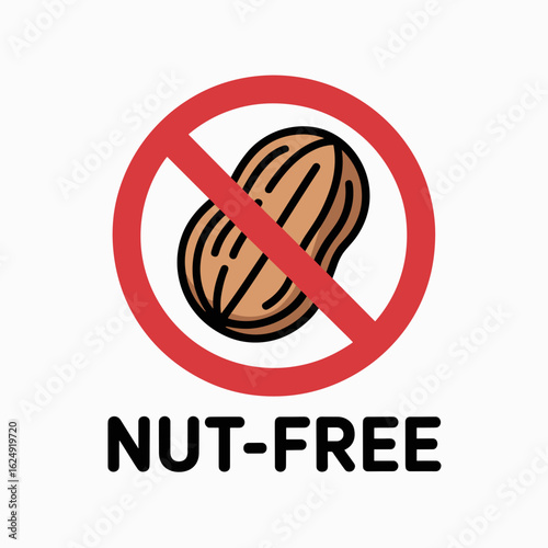 Nut-Free Certification Icon – Peanut Allergy Symbol